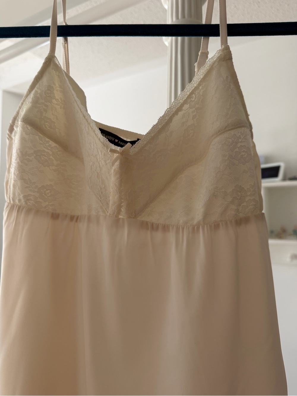 Brandy Melville Lace-Trim Slip Dress - Cream